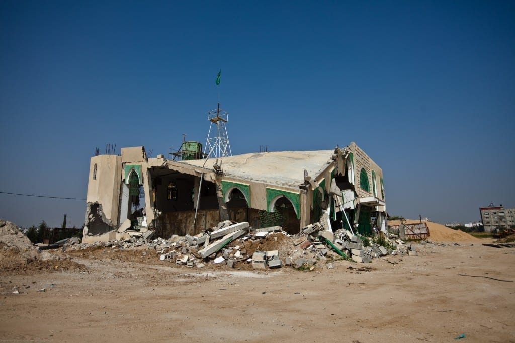  A destroyed mosque in the Gaza Strip