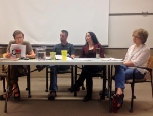 Left to right: Darlene Juschka, Const. Josh Potter, Crystal Giesbrecht, Diane Delaney. / Lauren Neumann
