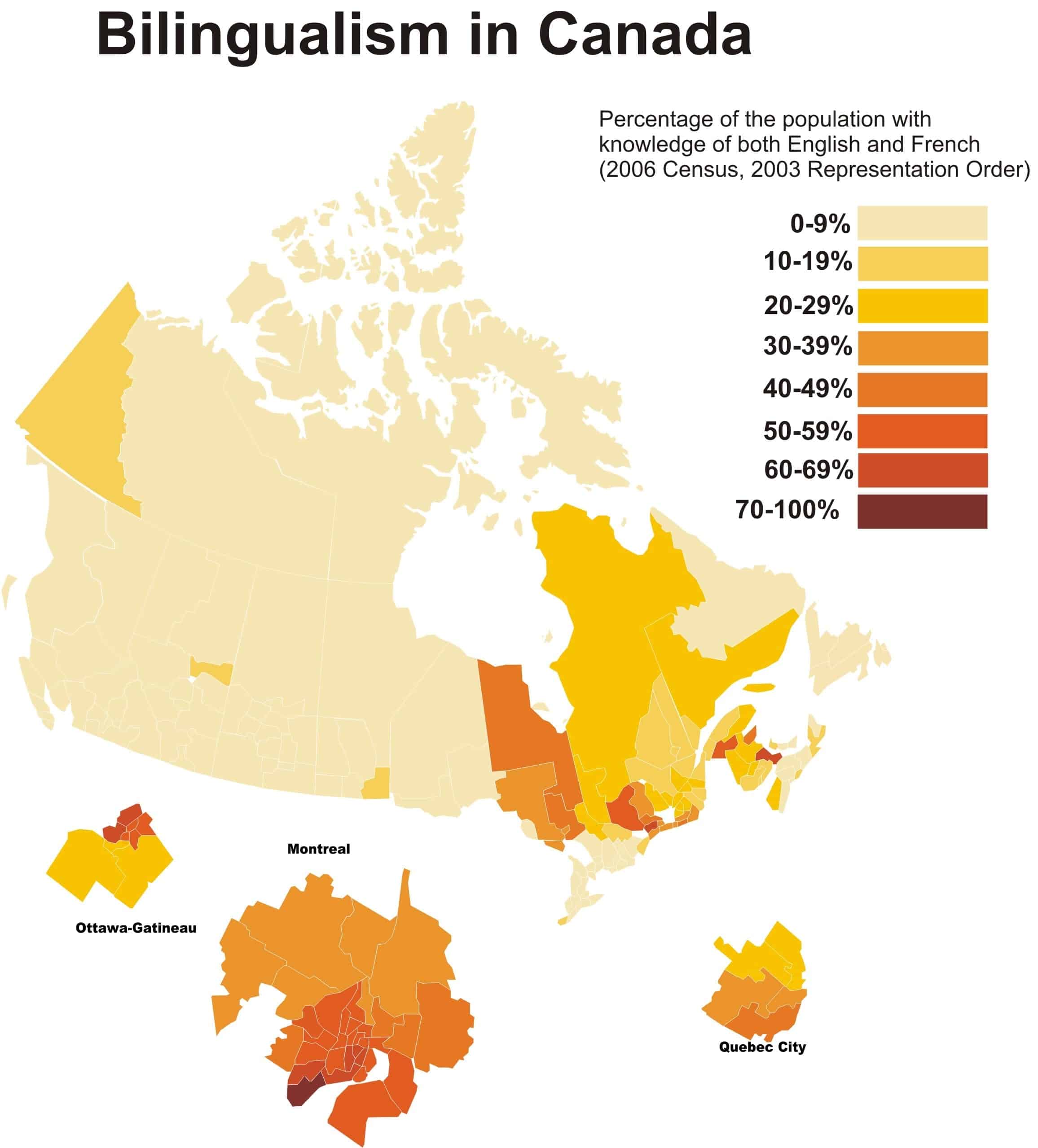 Bilingualism is on the decline in Canada